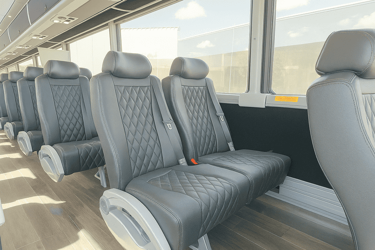 interior of Blaine Coach Bus Service charter bus