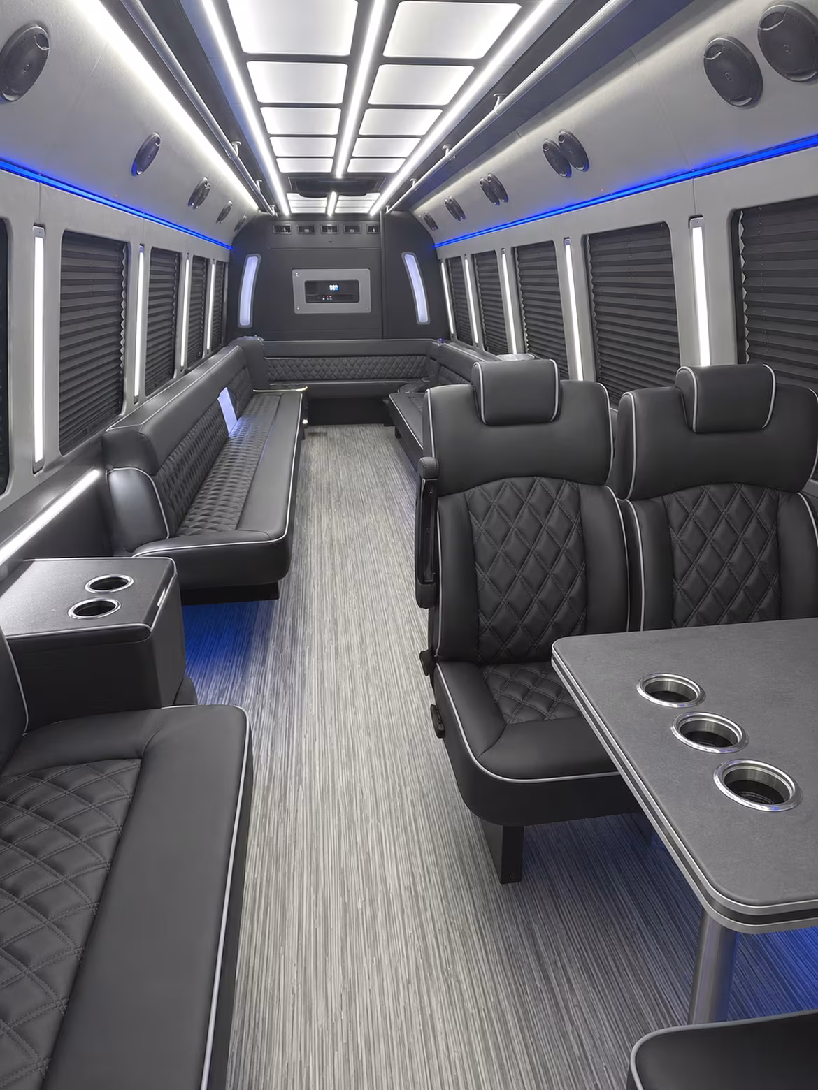 blaine 25 passenger party bus inside