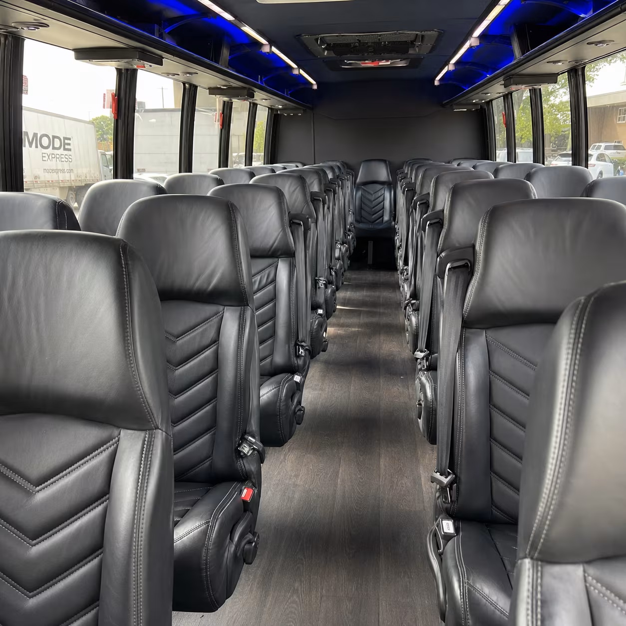 blaine 28 passenger minibus interior