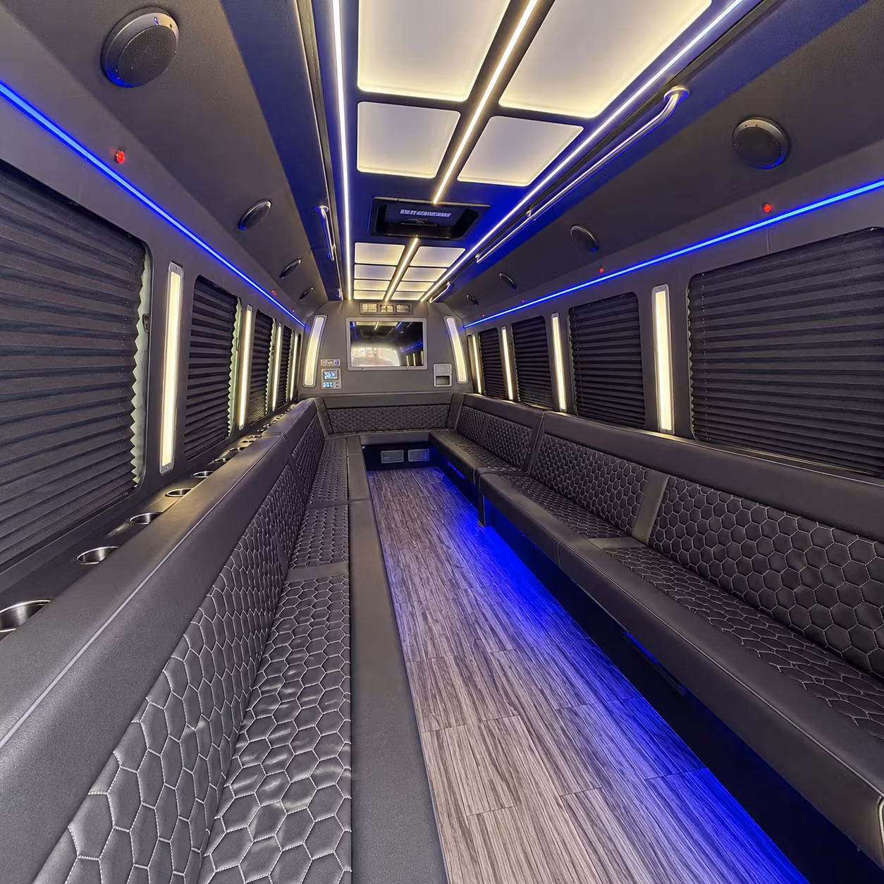 blaine 30 passenger party bus interior