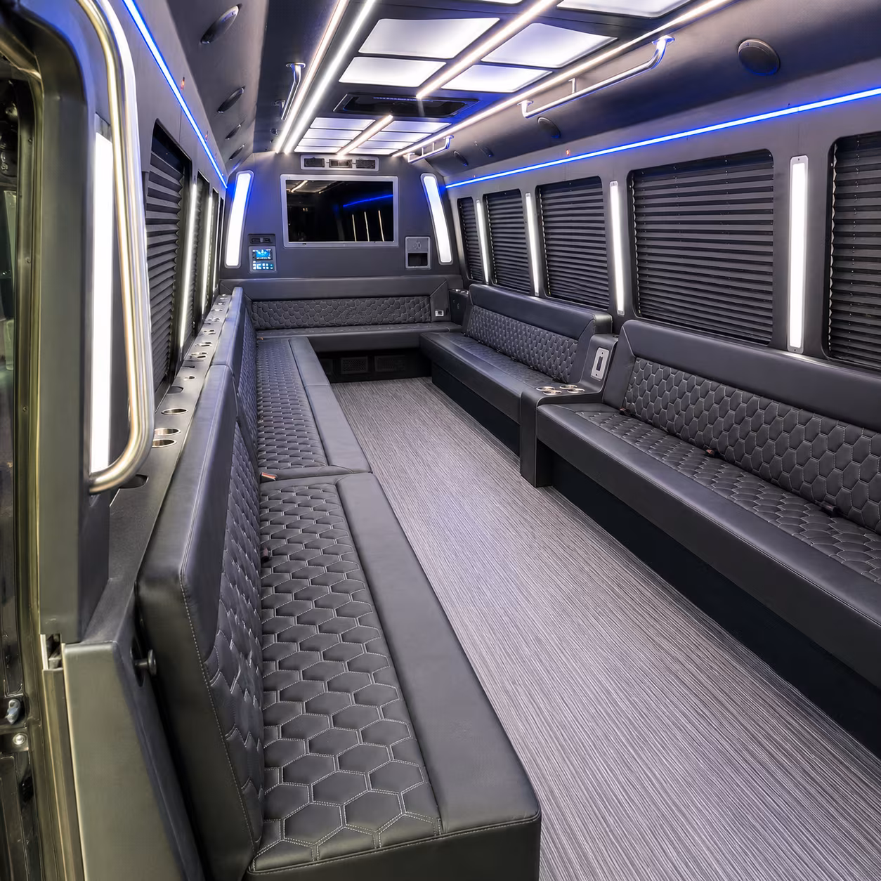 blaine 40 passenger party bus interior