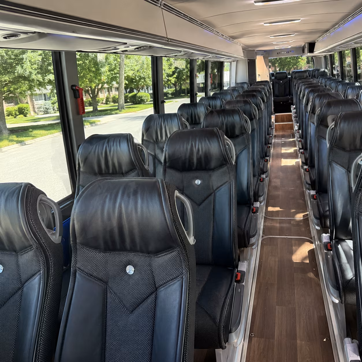 blaine 56 passenger charter bus inside
