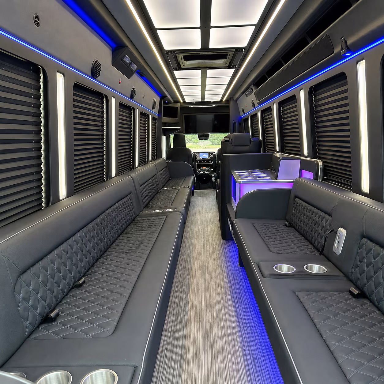 blaine party bus rental interior